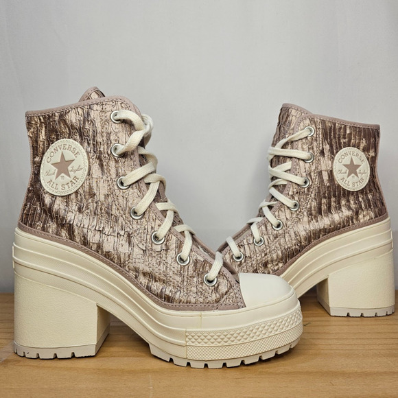 Converse Chuck 70 Luxe Heel Satin Sneakers Brand New Women's 7 A09780C  NWT - Picture 2 of 9